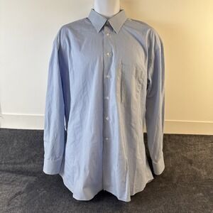 VTG 90's Ermenegildo Zegna Large 17/34.5 B/W Stripes Dress Shirt LS 100%‎ Cotton